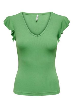 تی شرت سبز زنانه ریلکس یقه گرد کد 753867337