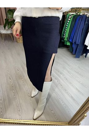 دامن سرمه ای زنانه بافتنی Chamakh - کد 826351616