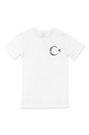تی شرت سفید زنانه رگولار یقه گرد کد 472826495