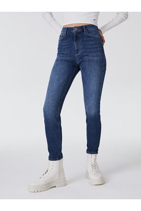 شلوار جین آبی زنانه فاق بلند جین استاندارد کد 779238234