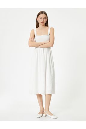 لباس سفید زنانه بافتنی اسلیم کد 814499307