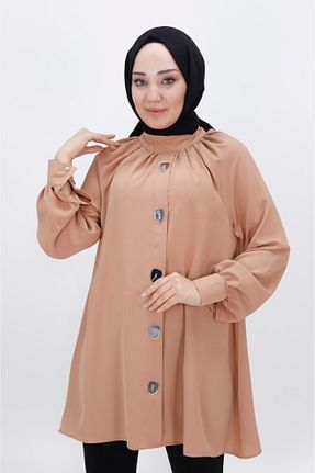 تونیک حجاب بژ زنانه پلی استر BYCOOLEST BUTİK - کد 830548234