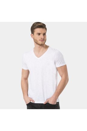 تی شرت سفید مردانه رگولار تکی کد 830601964