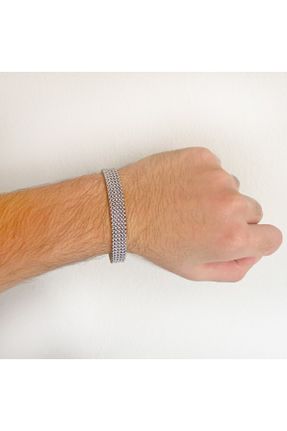 دستبند جواهر سفید مردانه فولاد ( استیل ) کد 780950815