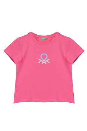 تیشرت صورتی بچه گانه اسلیم فیت United Colors of Benetton - کد 830528345