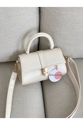کیف دوشی بژ زنانه چرم مصنوعی BAGLOVİS - کد 830569332
