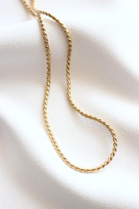گردنبند استیل طلائی زنانه استیل ضد زنگ کد 830672750