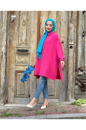 پیراهن حجاب صورتی زنانه سایز بزرگ CNG MODA - کد 830589062
