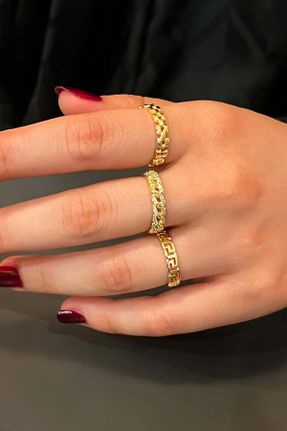 انگشتر جواهر طلائی زنانه روکش طلا کد 830634901