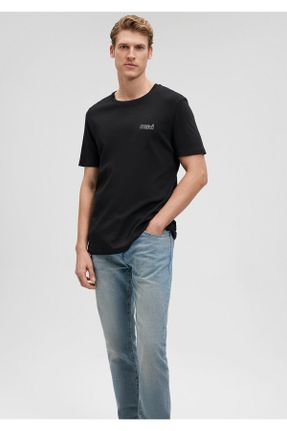 تی شرت مشکی مردانه پنبه (نخی) یقه گرد تکی بیسیک کد 259797276