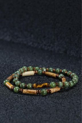 دستبند جواهر سبز زنانه سنگ طبیعی کد 391594085