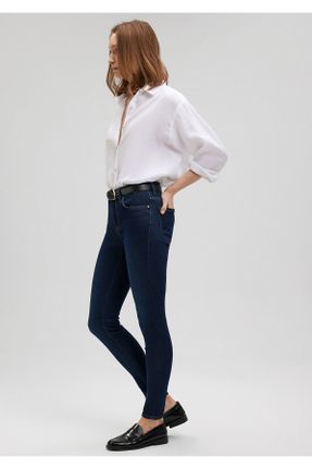 شلوار جین آبی زنانه پاچه تنگ فاق بلند کد 805296901