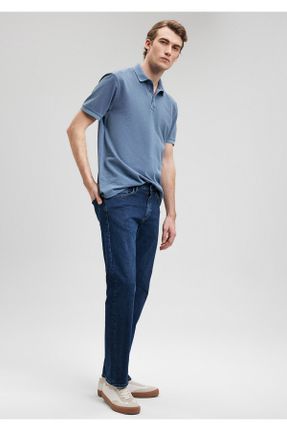 شلوار جین آبی مردانه پاچه ساده پنبه (نخی) کد 409817079