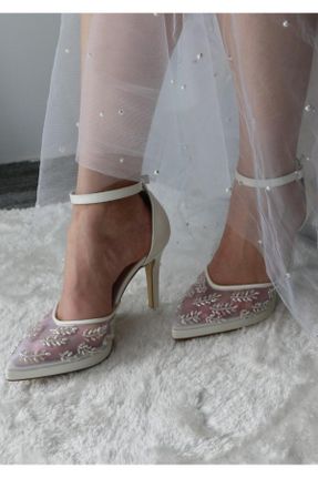 کفش مجلسی سفید زنانه پاشنه پلت فرم چرم مصنوعی پاشنه بلند ( +10 cm) کد 830692280