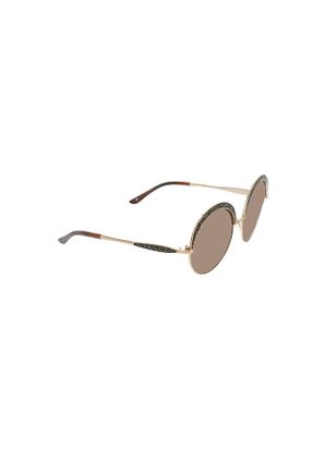 عینک آفتابی طلائی زنانه UV400 فلزی سایه روشن گرد کد 7055904