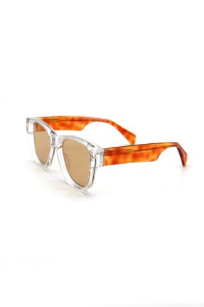 عینک آفتابی نارنجی زنانه 54 UV400 استخوان مات هندسی کد 805508462