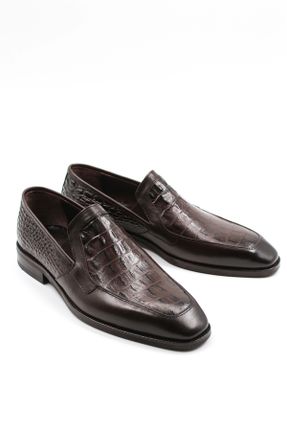کفش کلاسیک قهوه ای مردانه چرم طبیعی پاشنه کوتاه ( 4 - 1 cm ) پاشنه ساده کد 830815589