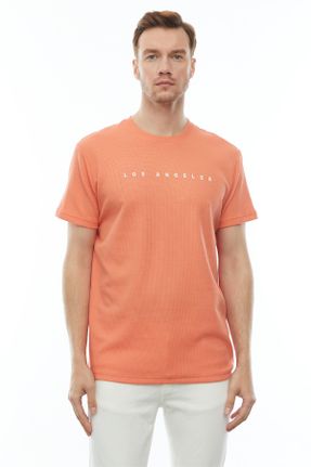تی شرت نارنجی مردانه اورسایز تکی طراحی کد 830844844