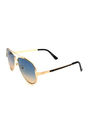 عینک آفتابی طلائی مردانه 52 UV400 فلزی سایه روشن قطره ای کد 802630428