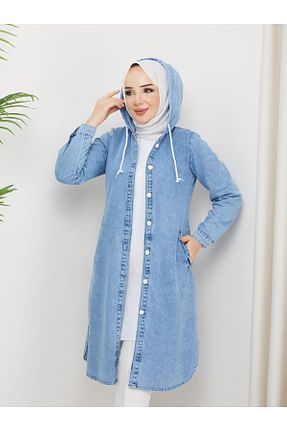 کلاه و ابایا آبی زنانه جین Pamuk Butik - کد 819508681