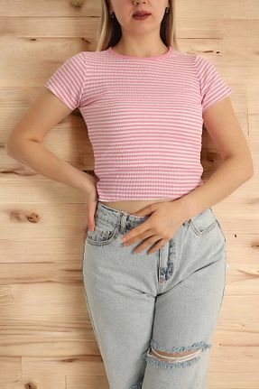 بادی صورتی زنانه یقه دوچرخه Aslında Look - کد 816961965