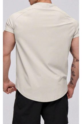 تی شرت طوسی مردانه اسلیم پنبه - پلی استر کد 823228166