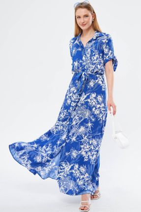 لباس آبی زنانه بافتنی رگولار بند دار کد 824344101