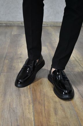 کفش کژوال مشکی مردانه چرم طبیعی پاشنه کوتاه ( 4 - 1 cm ) پاشنه ضخیم کد 822879429