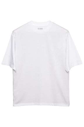 تی شرت سفید مردانه اورسایز یقه خدمه تکی پوشاک ورزشی کد 825884043