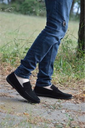 کفش کژوال مشکی مردانه جیر پاشنه کوتاه ( 4 - 1 cm ) پاشنه ساده کد 824135806