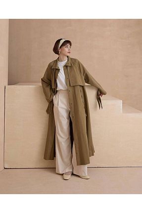 ترنچکت قهوه ای زنانه پنبه ای Hena Store - کد 824520116
