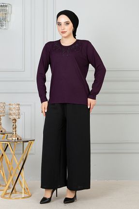 بلوز بنفش زنانه ساده FATELLA - کد 326571540