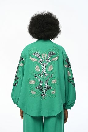 کیمونو و کافتان سبز زنانه ویسکون Orfeo Negro - کد 827384454