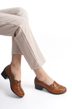 کفش کژوال نارنجی زنانه چرم طبیعی پاشنه کوتاه ( 4 - 1 cm ) پاشنه ضخیم کد 827341505