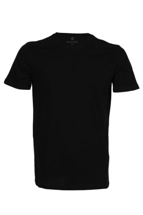 تی شرت مشکی مردانه اسلیم فیت یقه خدمه بیسیک کد 780627412