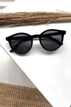 عینک آفتابی مشکی زنانه 50 UV400 پلاستیک گرد کد 782508801