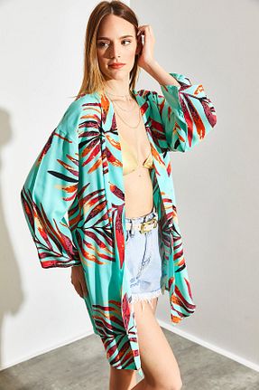 کیمونو و کافتان سبز زنانه %100 پنبه SHADE - کد 827851649