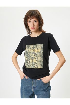 تی شرت صورتی زنانه رگولار یقه گرد پنبه (نخی) تکی کد 822144206