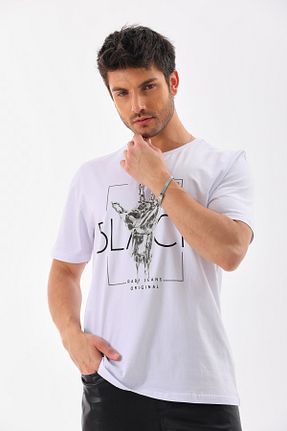 تیشرت سفید مردانه اورسایز Cuqq Denim - کد 829392758
