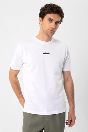 تی شرت سفید مردانه رگولار یقه گرد کد 696726502