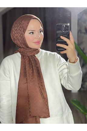 شال قهوه ای زنانه پنبه ای VALORSCARF - کد 669870438