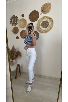 شلوار جین سفید زنانه پاچه تنگ AG - کد 827672895