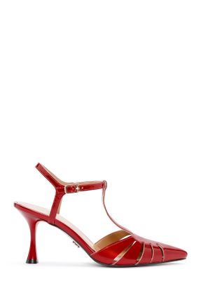 کفش پاشنه بلند کلاسیک قرمز زنانه چرم طبیعی پاشنه نازک پاشنه متوسط ( 5 - 9 cm ) کد 829489767