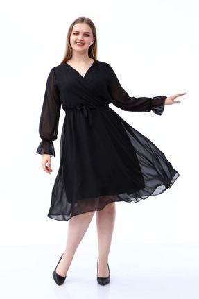لباس مشکی زنانه پلی اورتان سایز بزرگ بافتنی کد 119071157