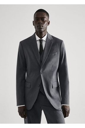کت طوسی مردانه اسلیم فیت MANGO Man - کد 737931564