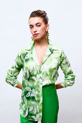 پیراهن سبز زنانه رگولار Sateen - کد 762275934