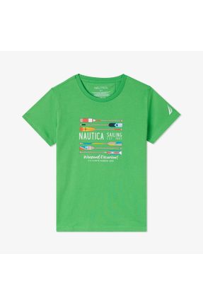 تی شرت سبز بچه گانه رگولار یقه گرد کد 825976377