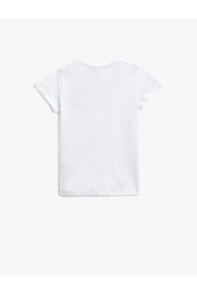 تی شرت سفید بچه گانه رگولار یقه گرد پنبه (نخی) تکی کد 645108332
