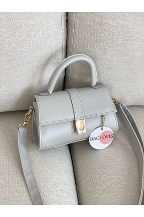 کیف دوشی طوسی زنانه چرم مصنوعی BAGLOVİS - کد 830512492