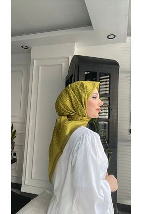 روسری سبز 90 x 90 طرح هندسی کد 830519858